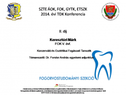 2014 évi TDK Fogorvostudományi Szekció II. díj